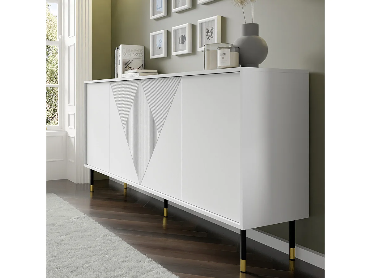 Aparador 4 portas Aglaé branco 88cm