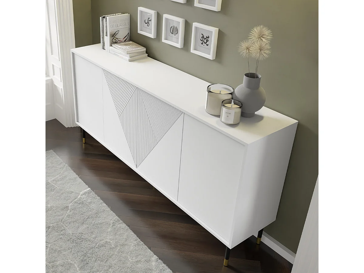 Aparador 4 portas Aglaé branco 88cm