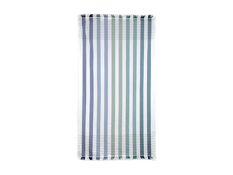 Drap de plage à rayures 100x180 cm pur coton collection BARBAGIA bleu