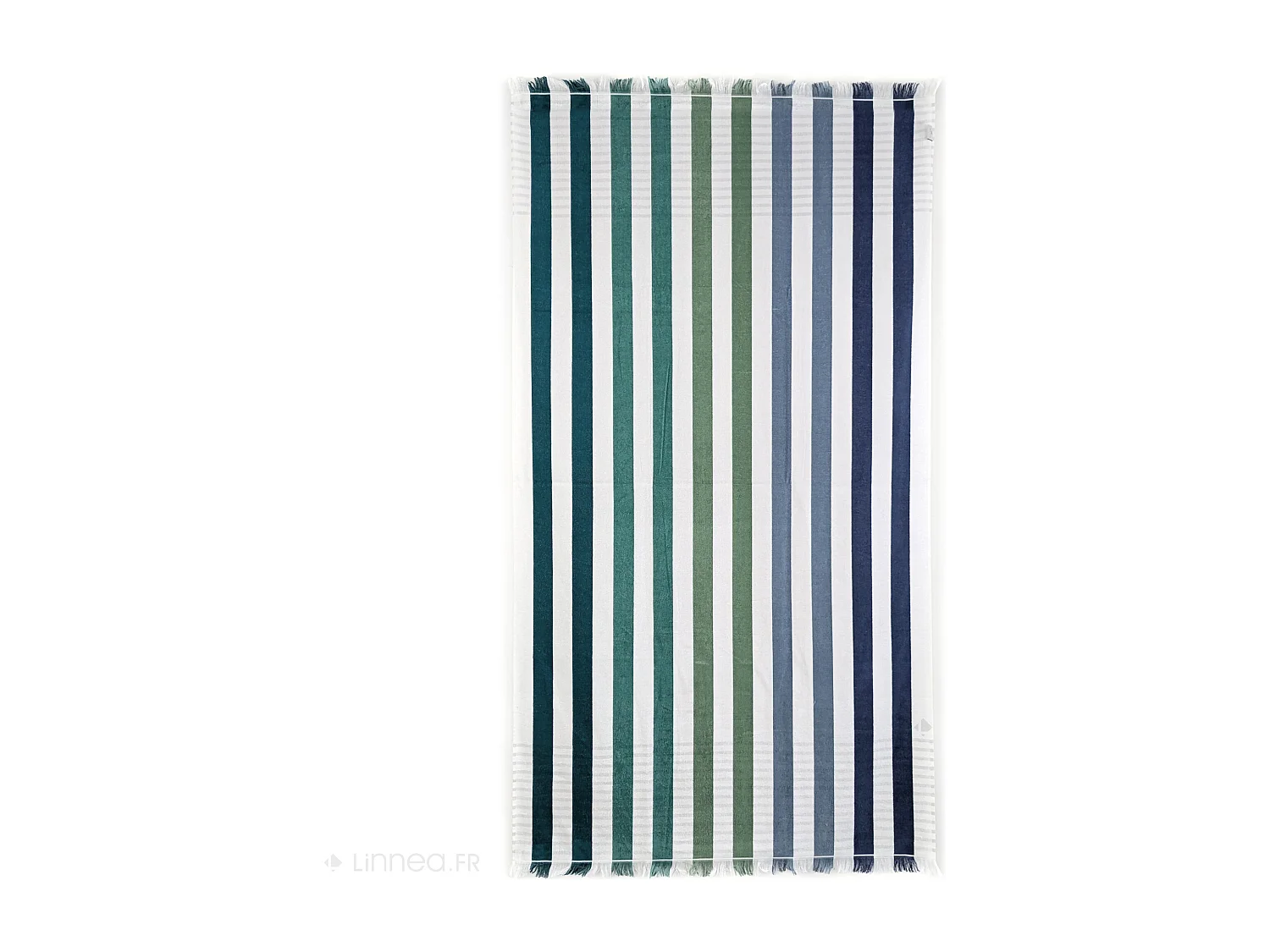 Drap de plage à rayures 100x180 cm pur coton collection BARBAGIA bleu