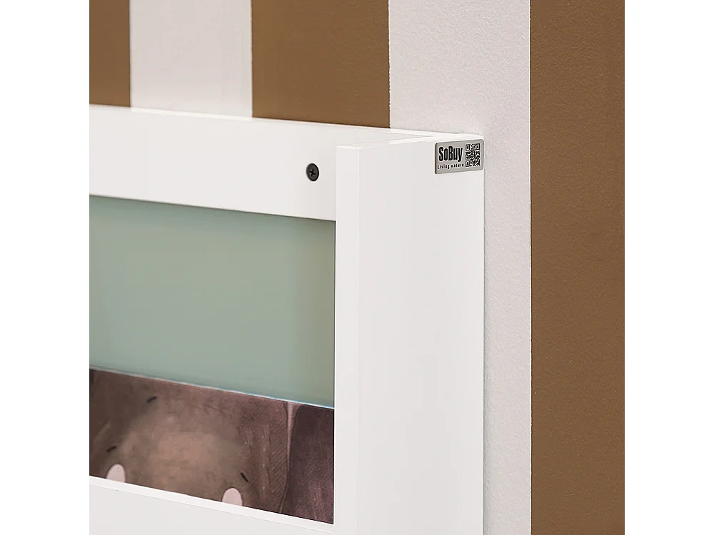 SoBuy Bibliothèque pour Enfants, Étagère à Livres à 3 Niveaux Étagère de Rangement pour Chambre d'enfants, 60x12x120 cm, Vert et Blanc KMB93-GR