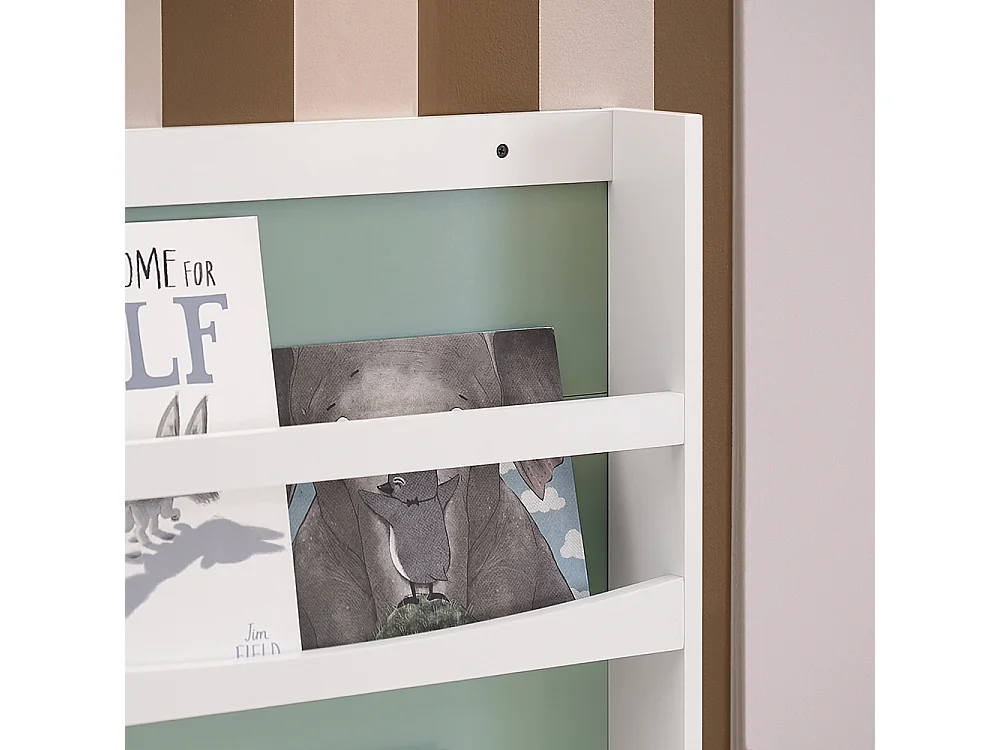 SoBuy Bibliothèque pour Enfants, Étagère à Livres à 3 Niveaux Étagère de Rangement pour Chambre d'enfants, 60x12x120 cm, Vert et Blanc KMB93-GR