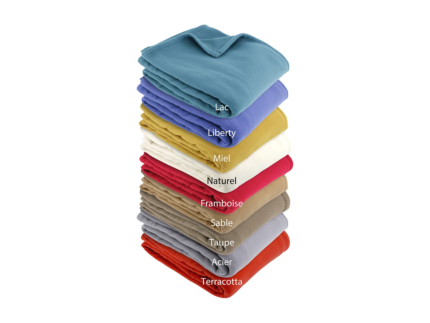 Couverture polaire 180x220 cm 100% Polyester 350 g/m2 TEDDY Rouge terracotta