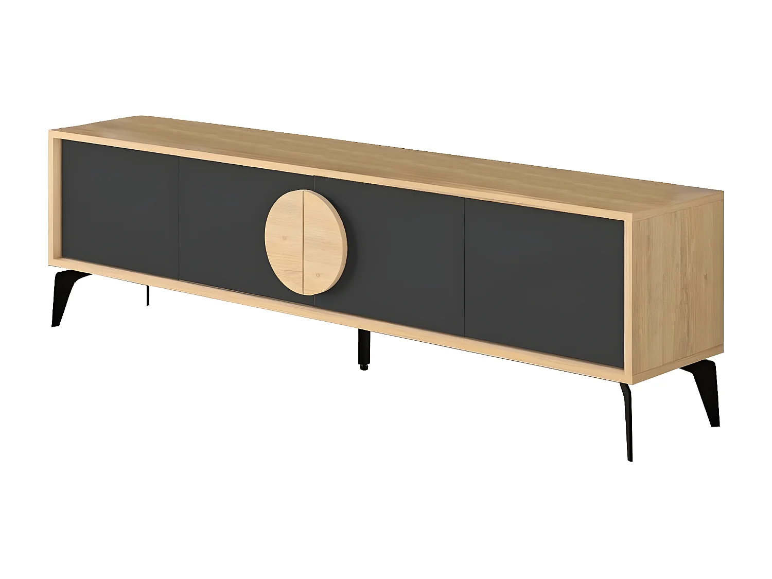 Meuble TV 4 portes avec pieds en métal L180 cm - VAE