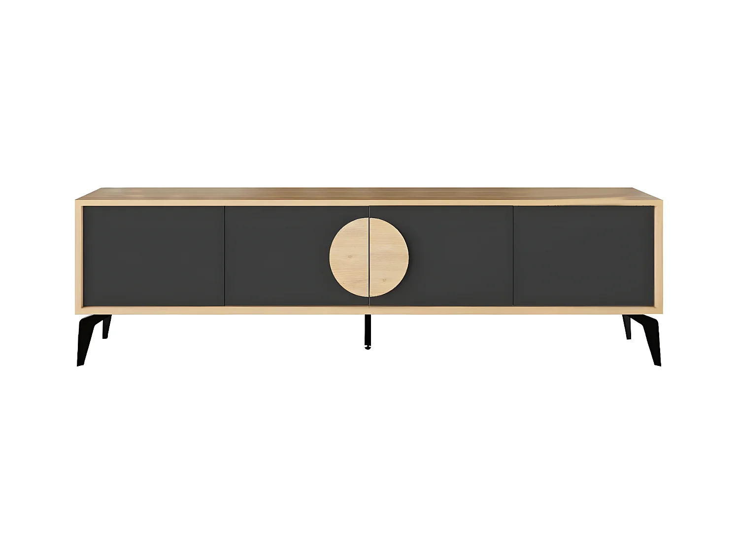 Meuble TV 4 portes avec pieds en métal L180 cm - VAE