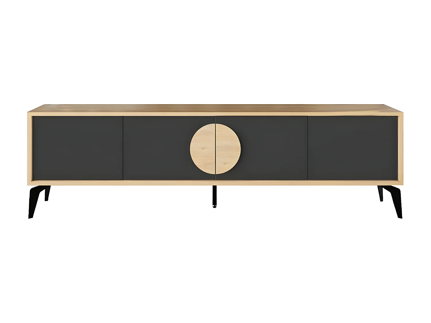 Meuble TV 4 portes avec pieds en métal L180 cm - VAE