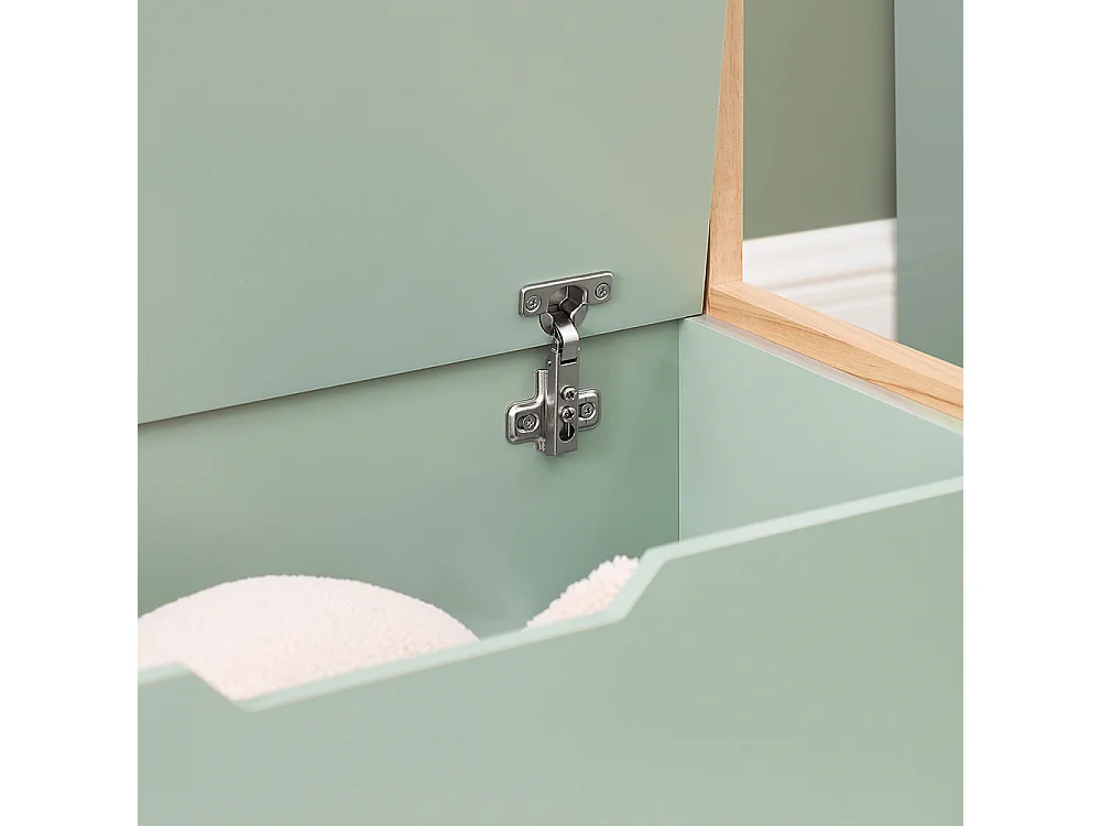 SoBuy Banc Coffre à Jouet pour Enfants, Coffre de Rangement 2 en 1, Banc de Rangement avec Dossier pour Enfant, Meuble de Rangement, Vert, 64x30x55 cm, KMB94-GR