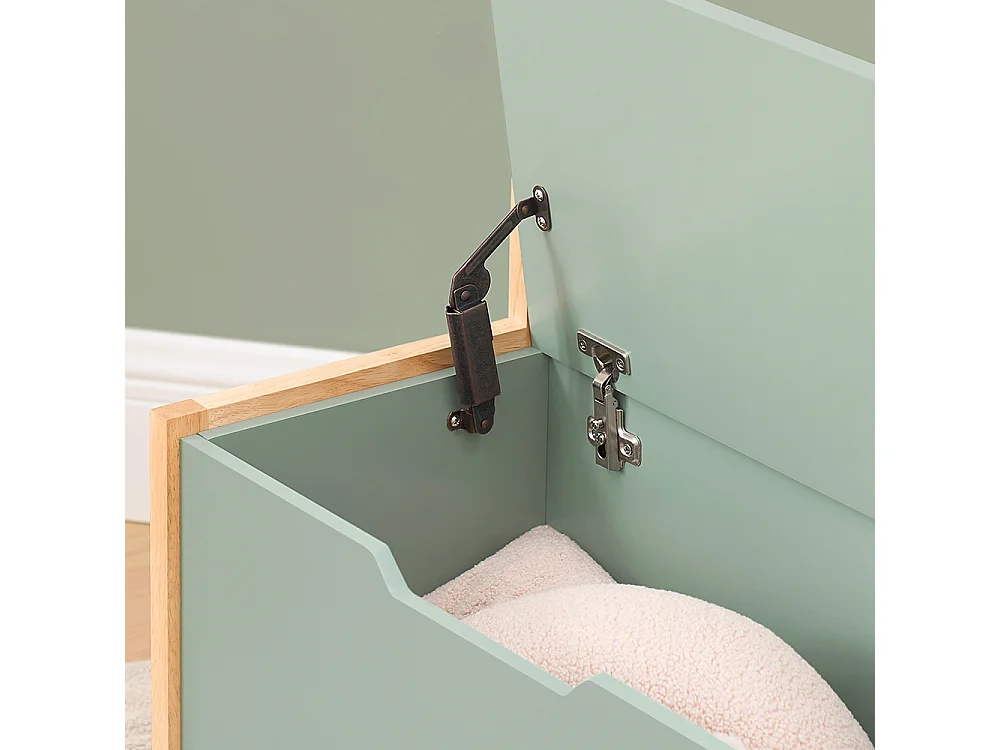 SoBuy Banc Coffre à Jouet pour Enfants, Coffre de Rangement 2 en 1, Banc de Rangement avec Dossier pour Enfant, Meuble de Rangement, Vert, 64x30x55 cm, KMB94-GR