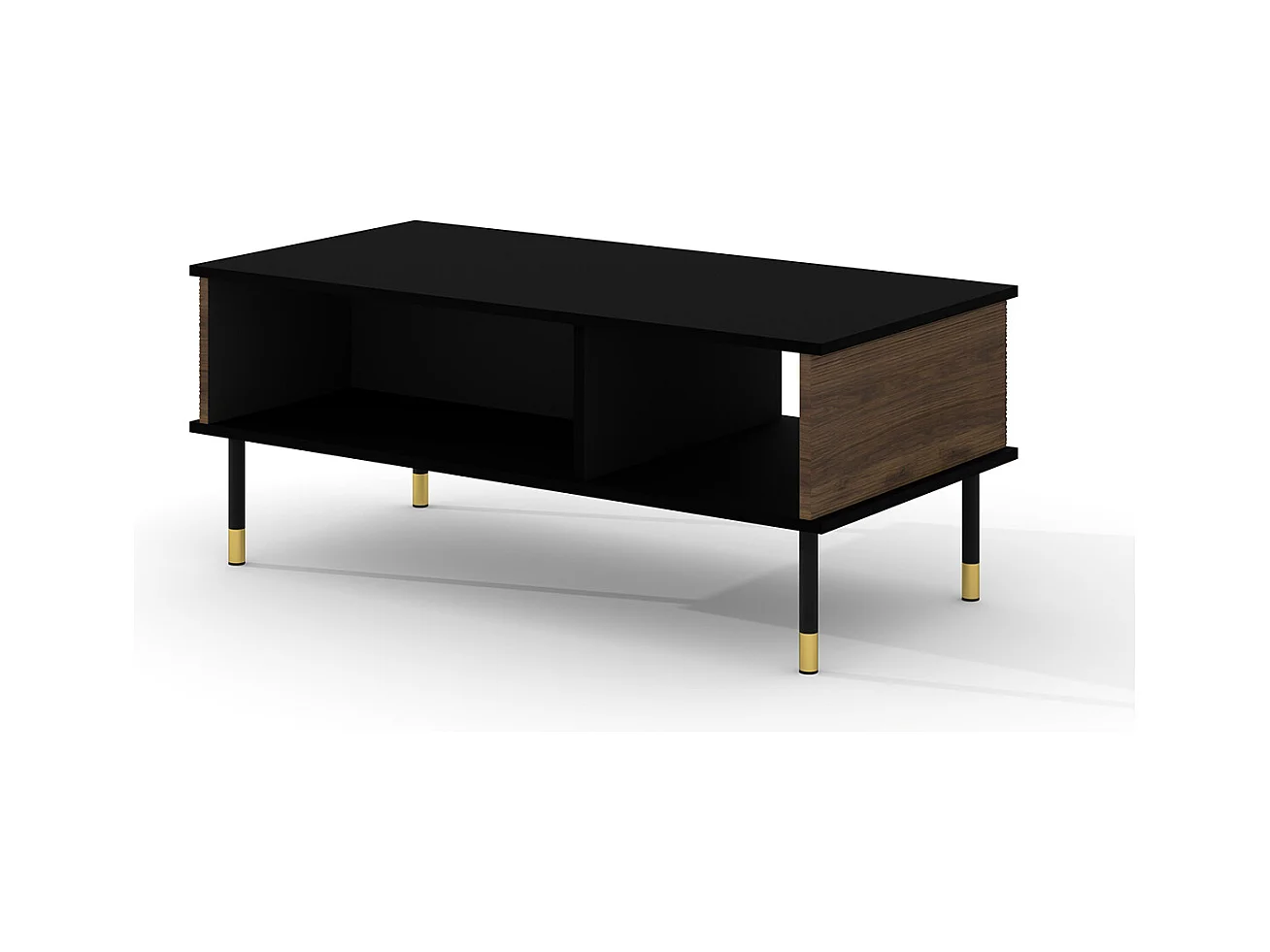 Table basse 110 cm Rani Bois et Noir