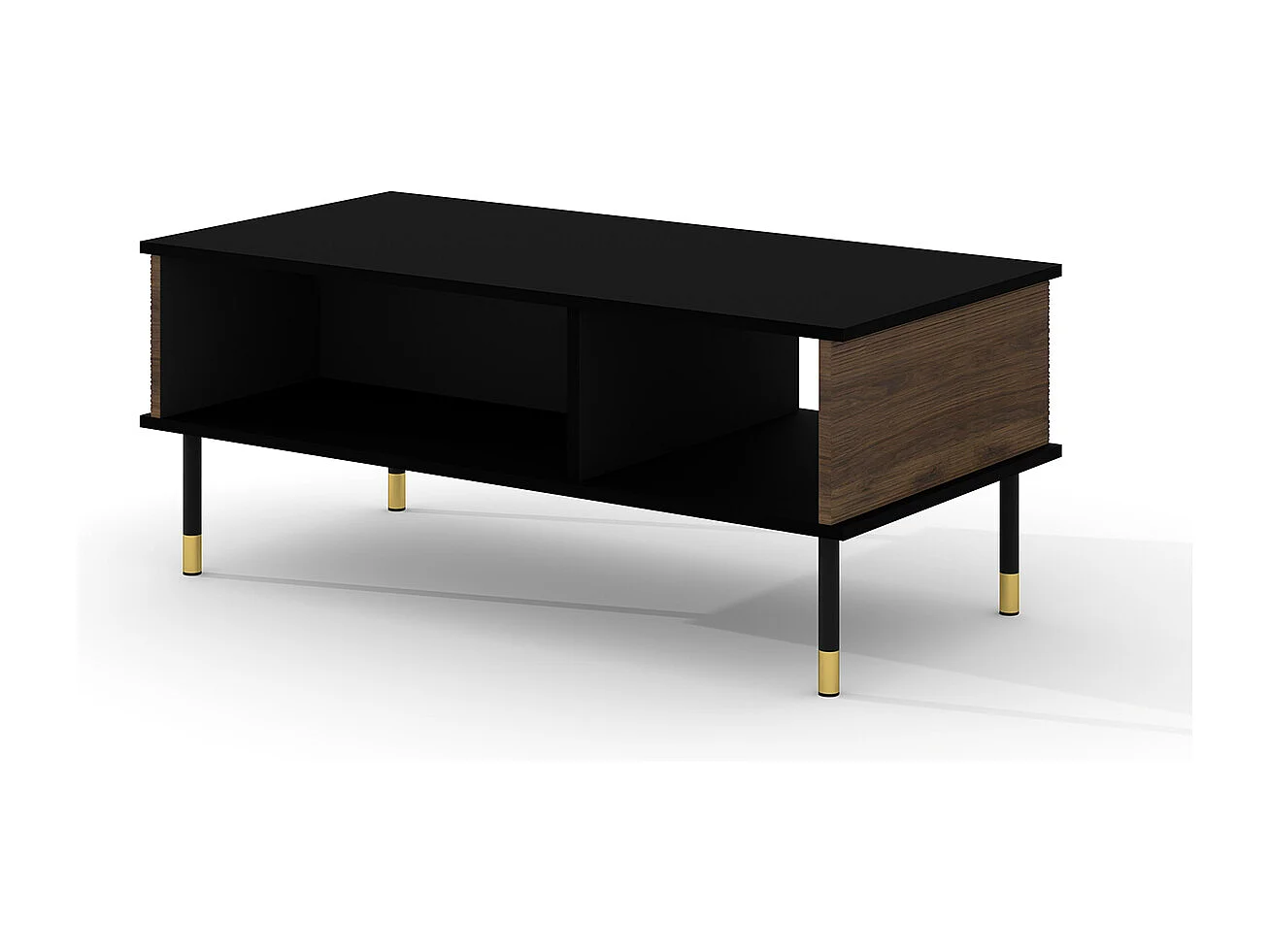 Table basse 110 cm Rani Bois et Noir