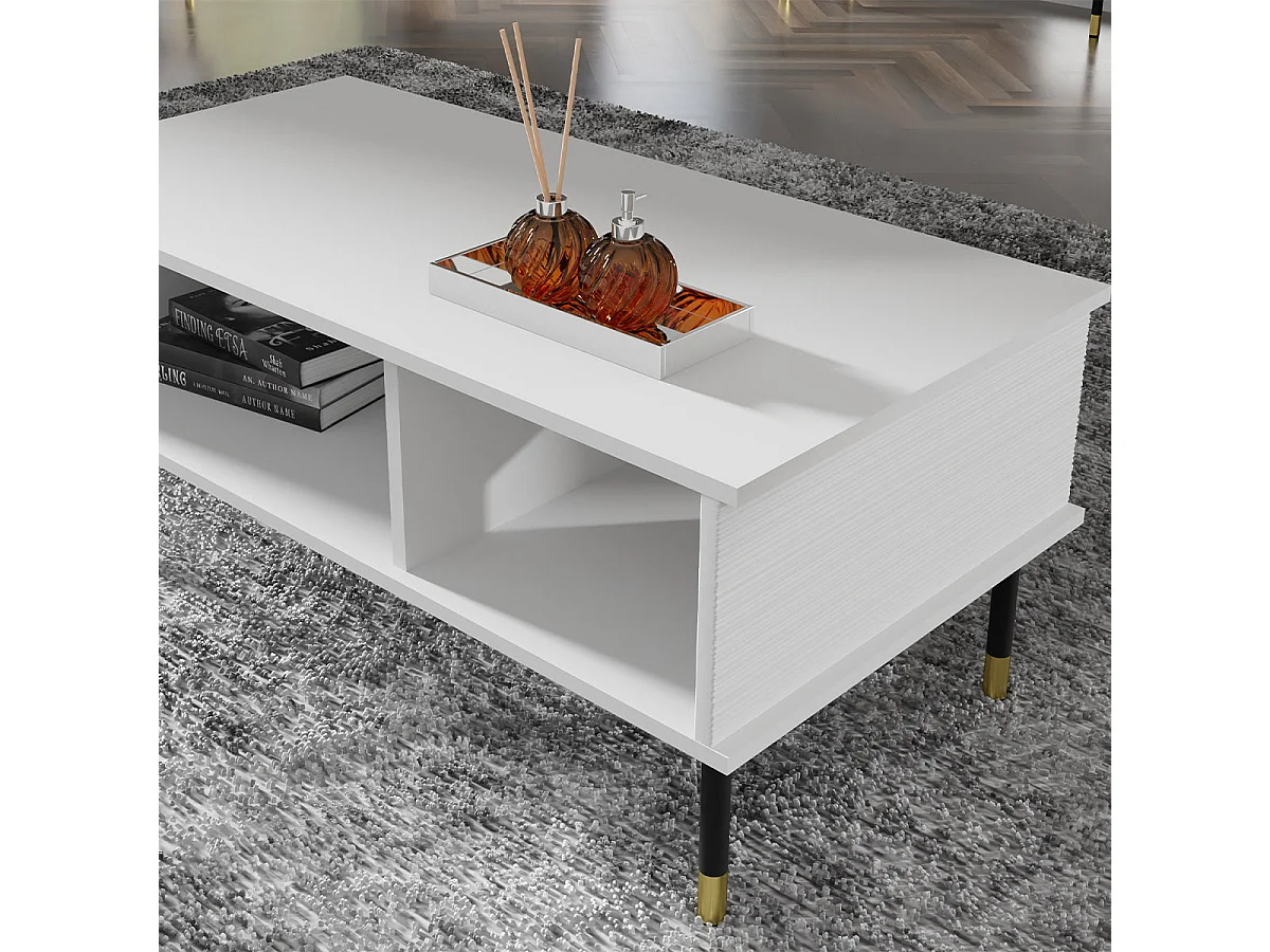 Table basse 110 cm Rani Blanc