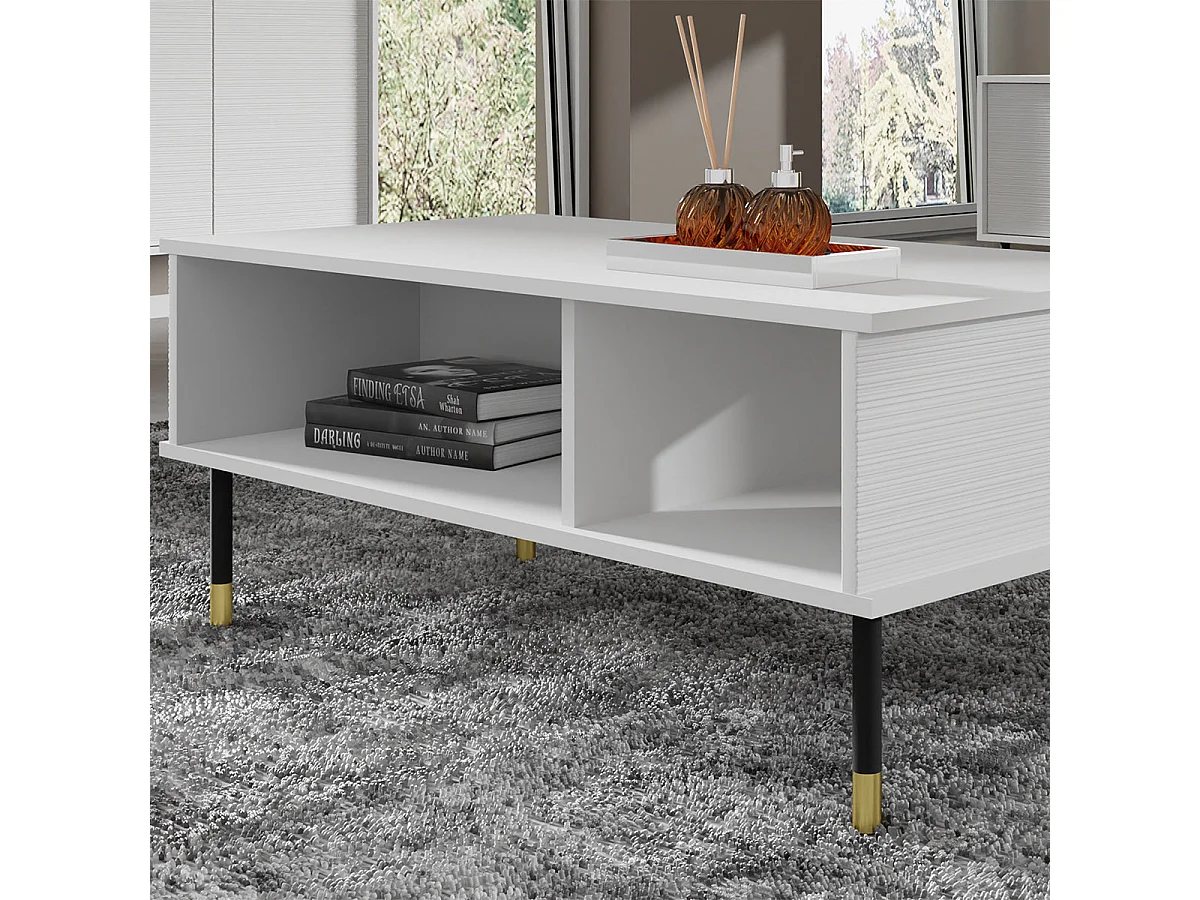 Table basse 110 cm Rani Blanc
