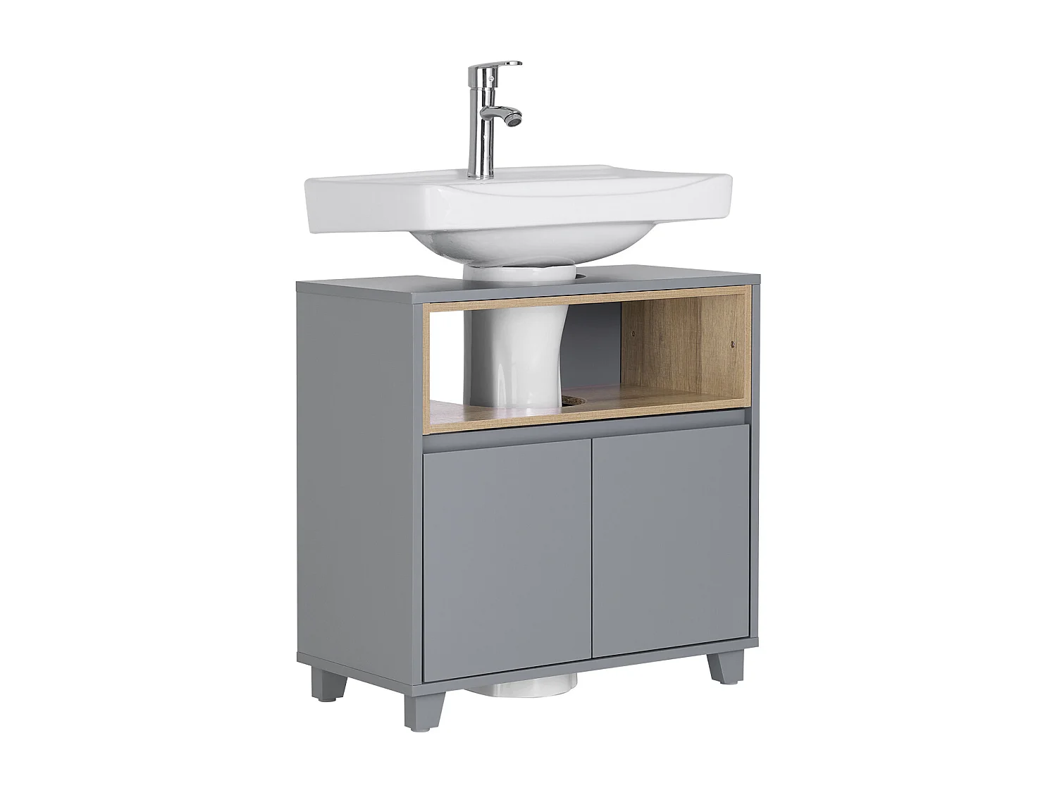 Mueble para Debajo del Lavabo Fregadero Armario BZR148-DG SoBuy ES