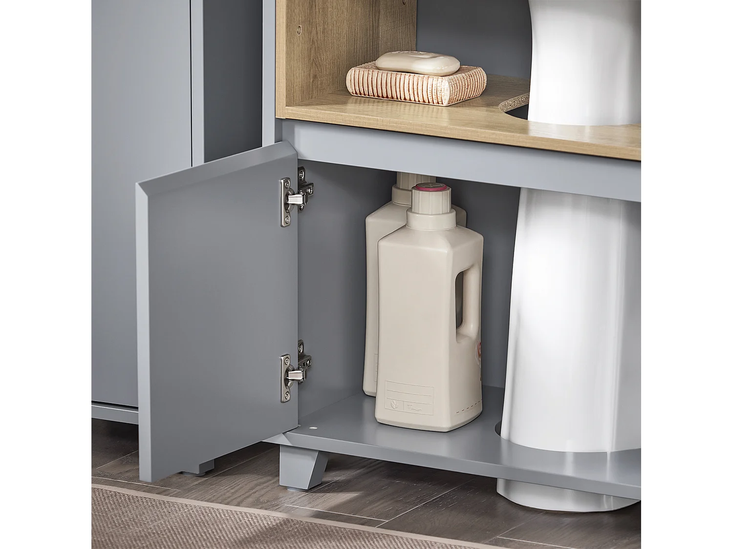 Mueble para Debajo del Lavabo Fregadero Armario BZR148-DG SoBuy ES