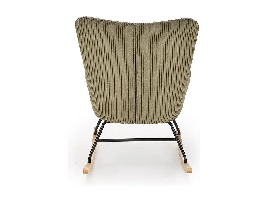 Rocking-Chair design avec accoudoirs en velours côtelé vert olive Primrose
