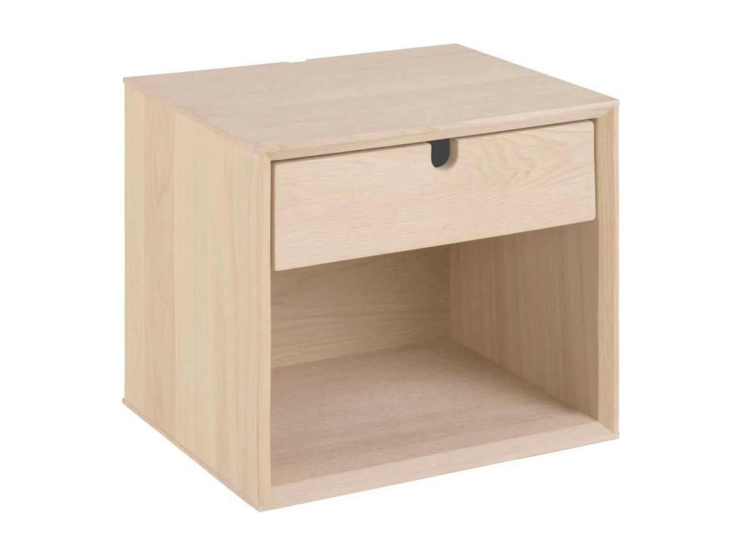 Chevet suspendu cube en bois avec une niche et un tiroir - CENTIOR
