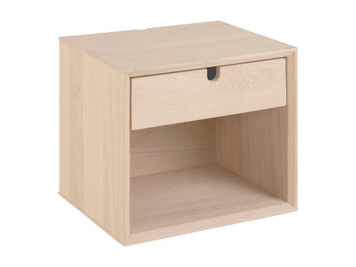 Chevet suspendu cube en bois avec une niche et un tiroir - CENTIOR