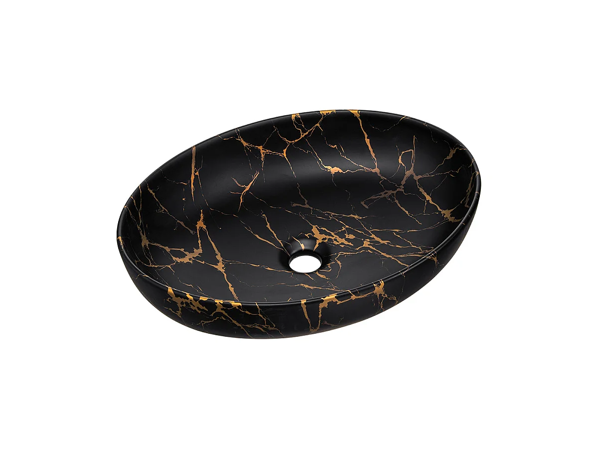 Ensemble meuble simple vasque 80cm et colonne Gaia Bois et Noir - Vasque Noir