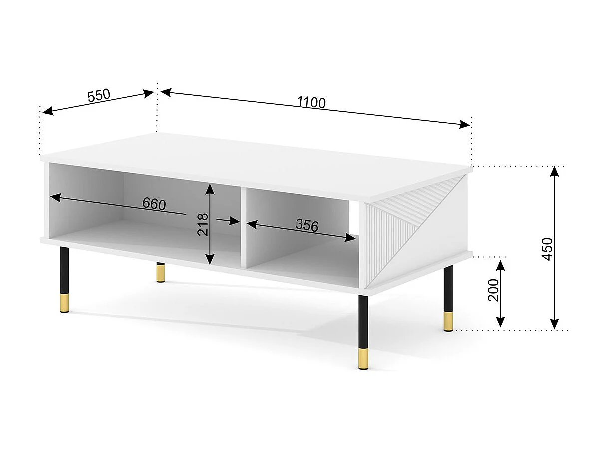 Table basse 110 cm Aglaé Blanc