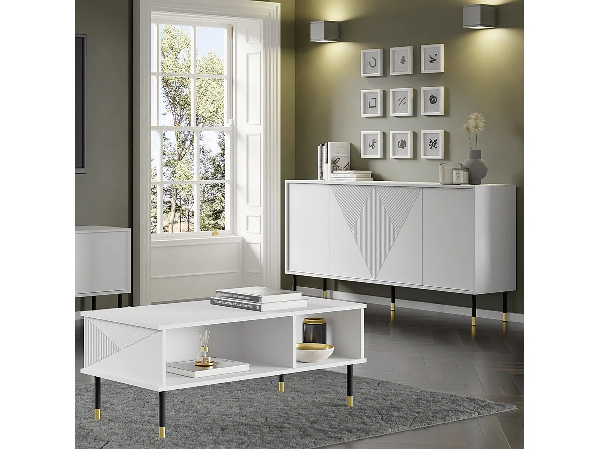 Aglaé 110 cm soffbord Vit