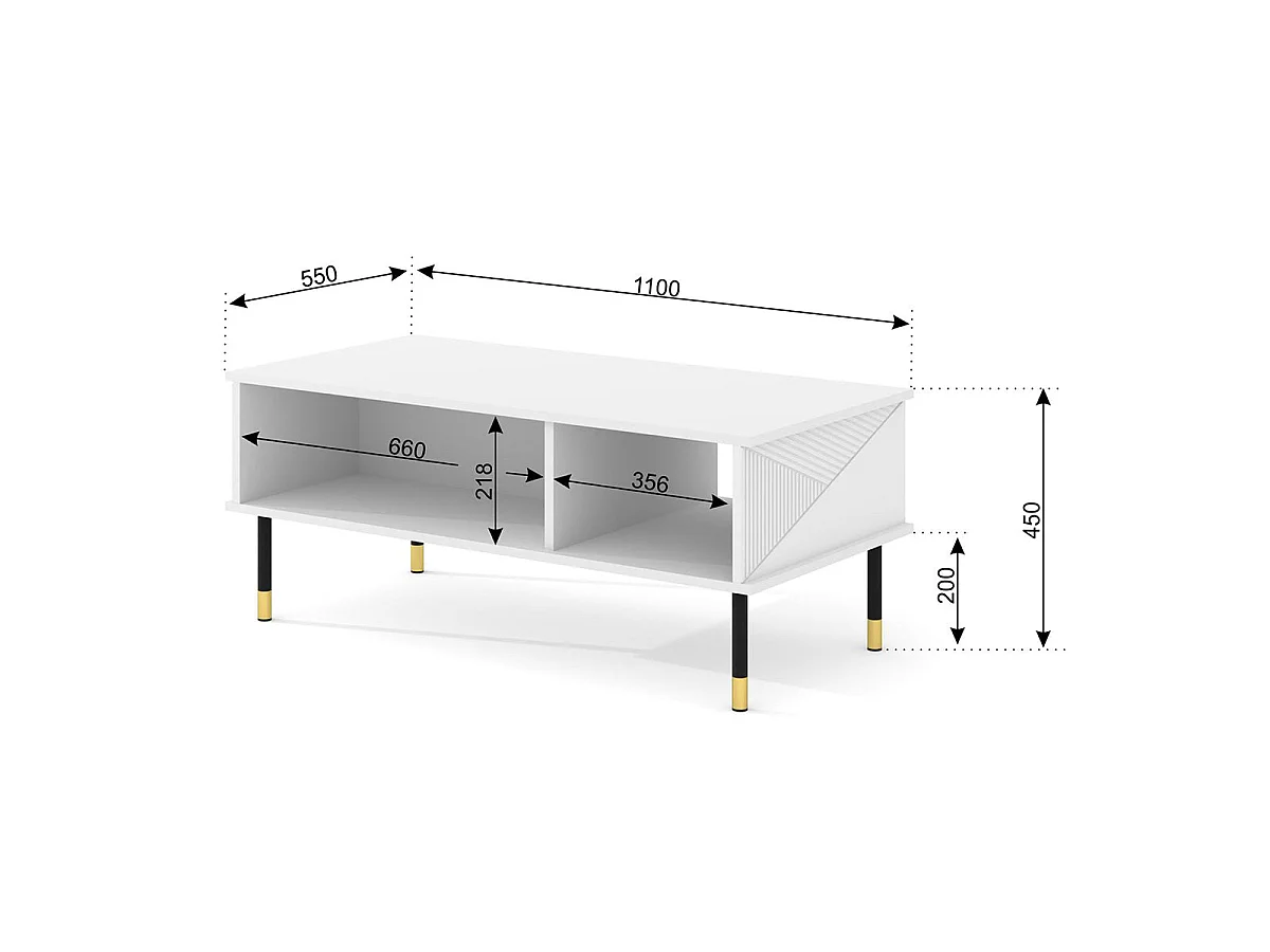 Aglaé 110 cm soffbord Vit