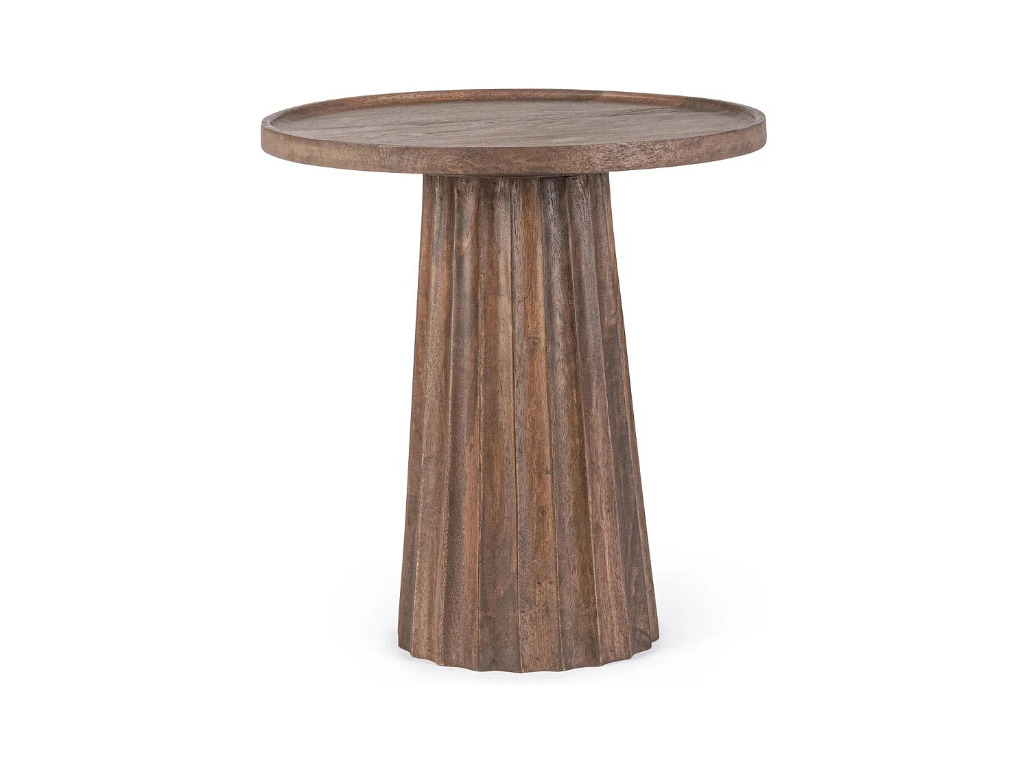 Table basse ronde en manguier brun contemporaine L46 - AGRA