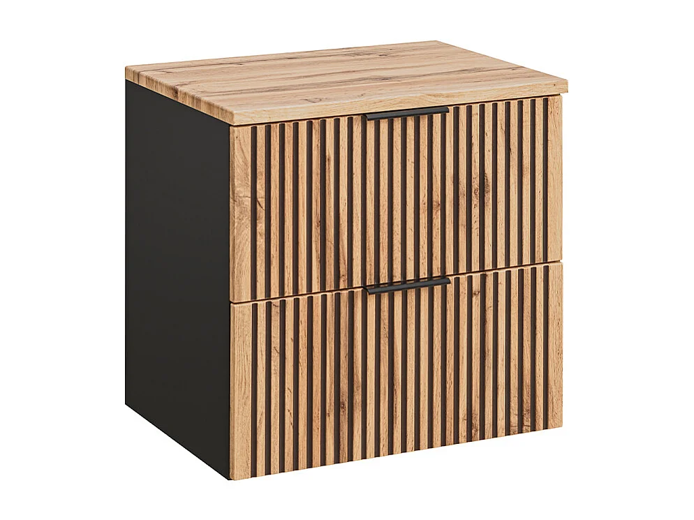 Enkelt håndvask 60cm Gaia Wood and Black - Sort håndvask