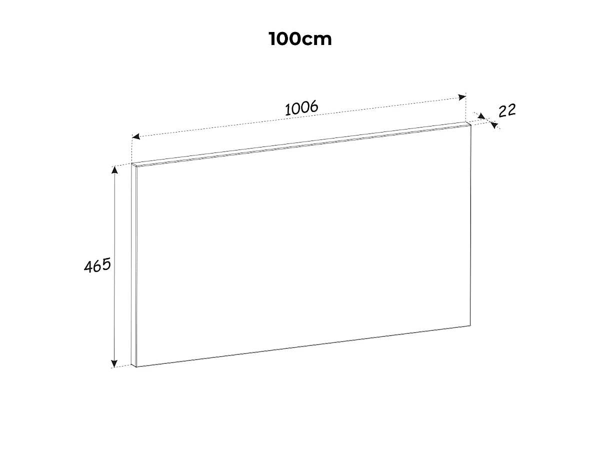 Meuble simple vasque 100cm Gaia Bois et Noir - Vasque Noir