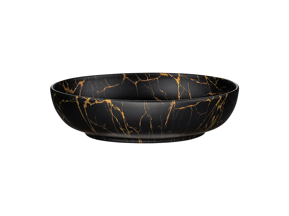Mobile lavabo singolo 80cm Gaia Wood e Black - Lavabo nero