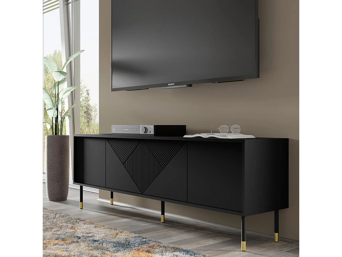 Aglaé Zwart 4-deurs 180 cm TV-meubel