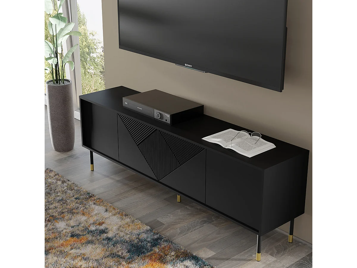 Aglaé Zwart 4-deurs 180 cm TV-meubel