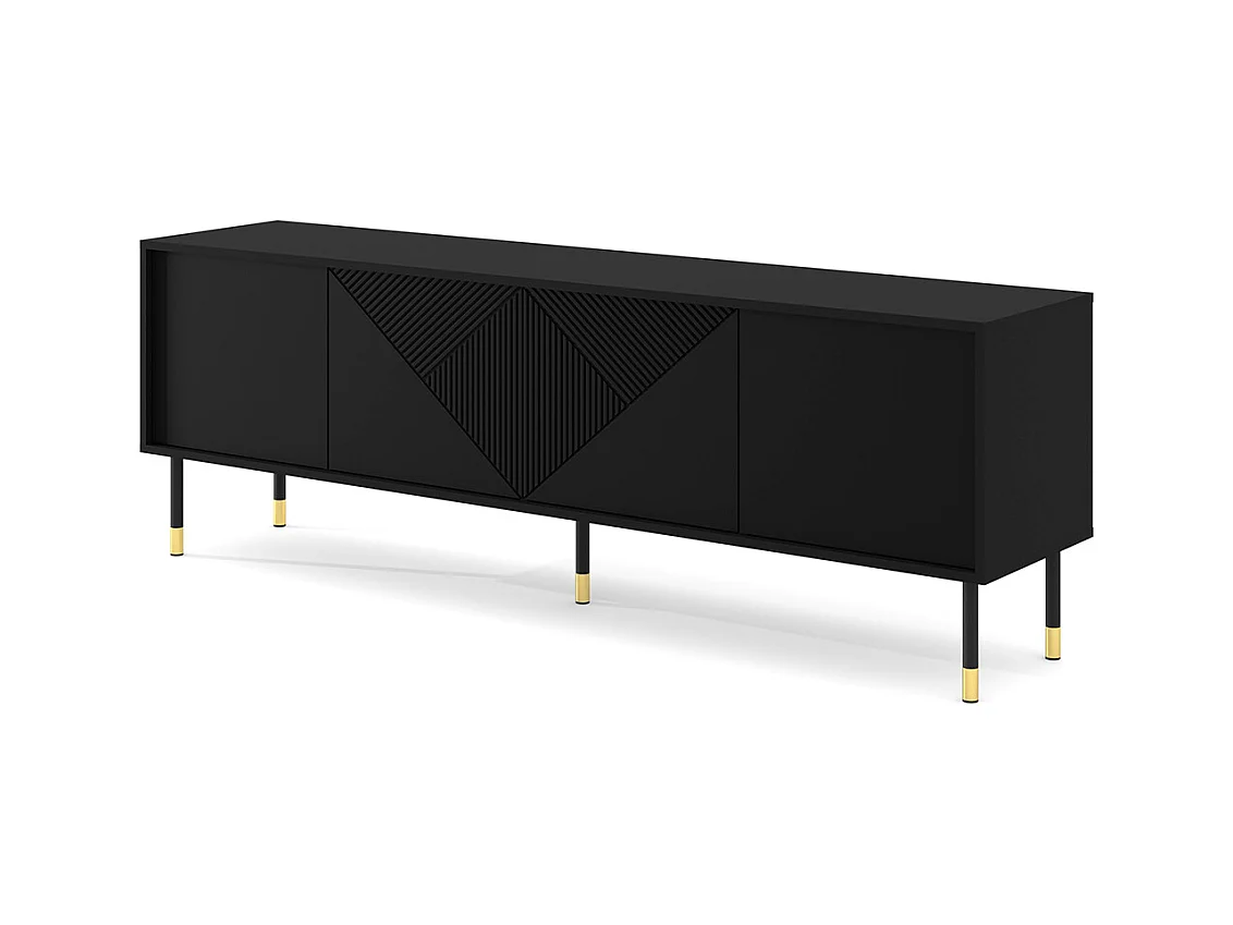 Meuble TV 4 portes 180 cm Aglaé Noir