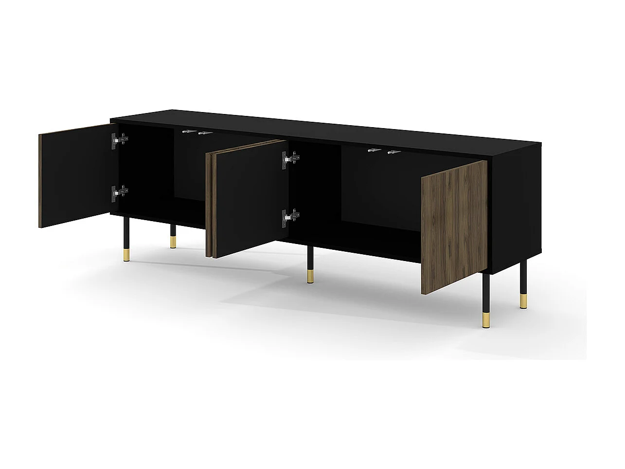 Aglaé Hout en Zwart 4-deurs 180 cm TV-meubel