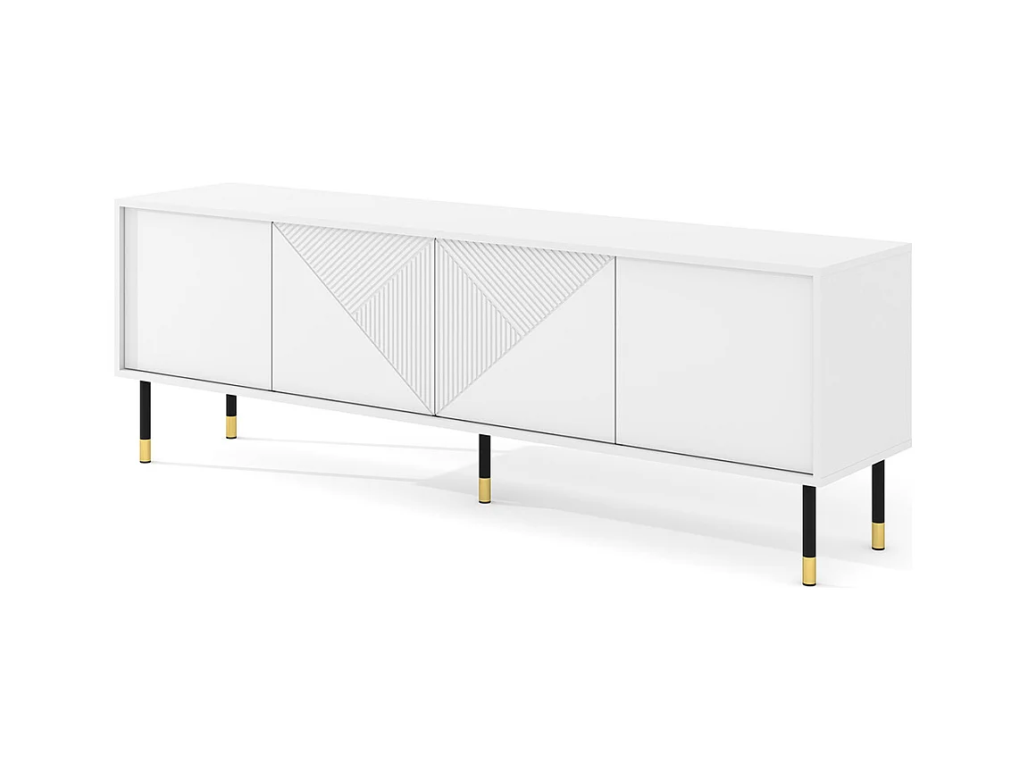 Meuble TV 4 portes 180 cm Aglaé Blanc