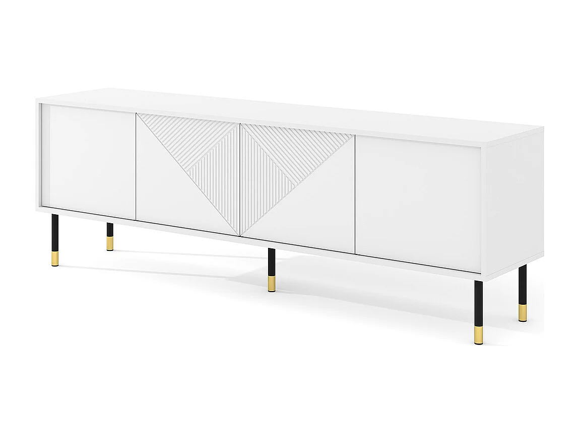 Meuble TV 4 portes 180 cm Aglaé Blanc