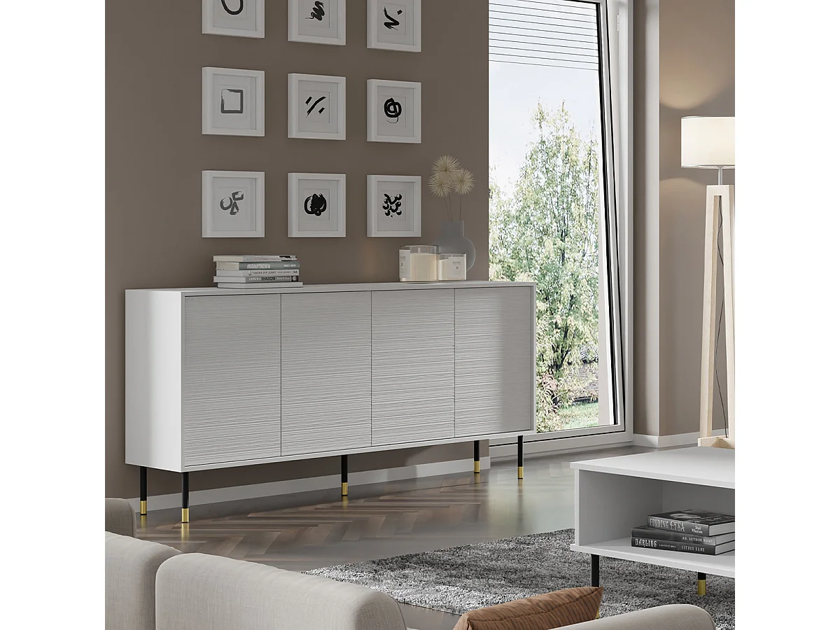 Buffet 4 portes Rani Blanc