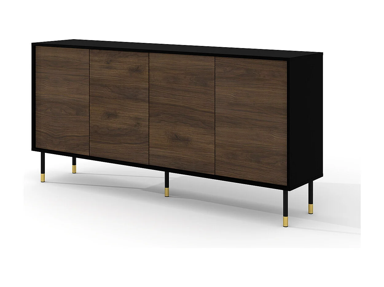 Buffet 4 portes Rani Bois et Noir