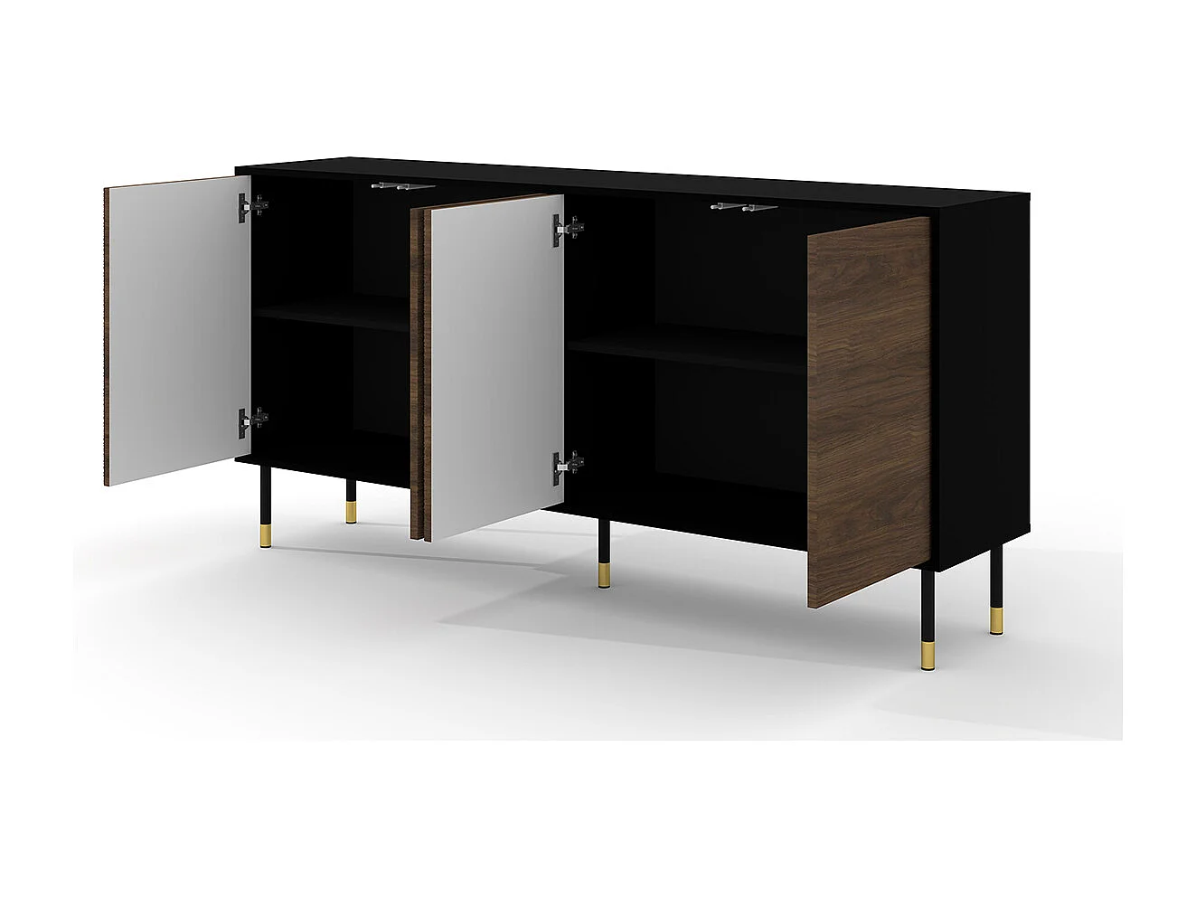 Buffet 4 portes Rani Bois et Noir