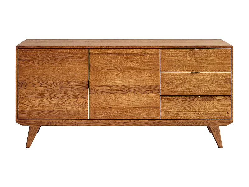 Buffet bas rétro en bois 2 portes et 3 tiroirs L160 bronze - MALLET