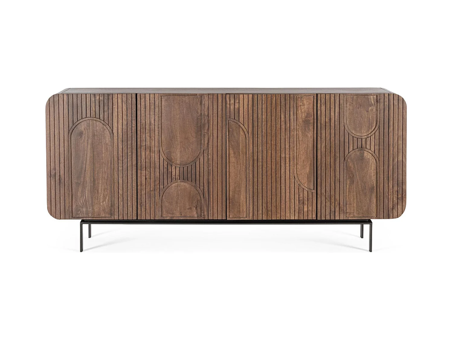Buffet en bois de manguier 4 portes L180 - AGRA