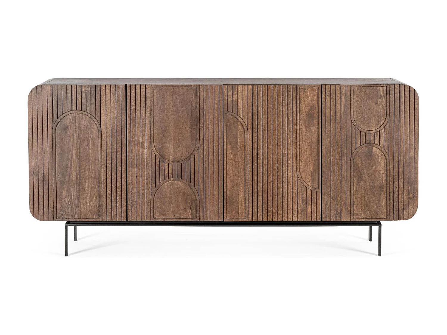 Buffet en bois de manguier 4 portes L180 - AGRA