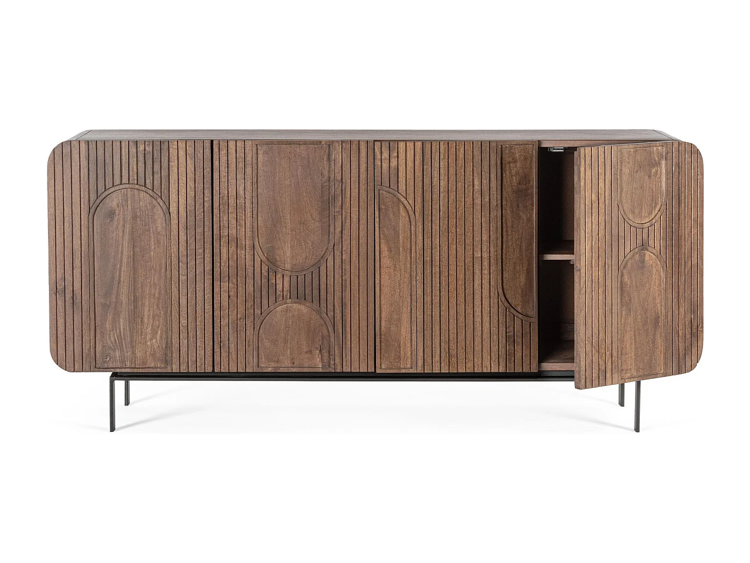 Buffet en bois de manguier 4 portes L180 - AGRA