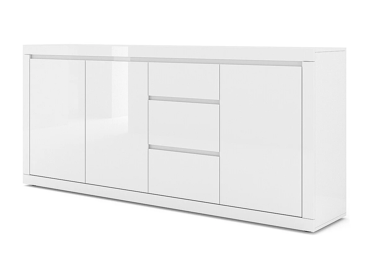 Aparador 3 portas 3 gavetas Olia branco 89cm