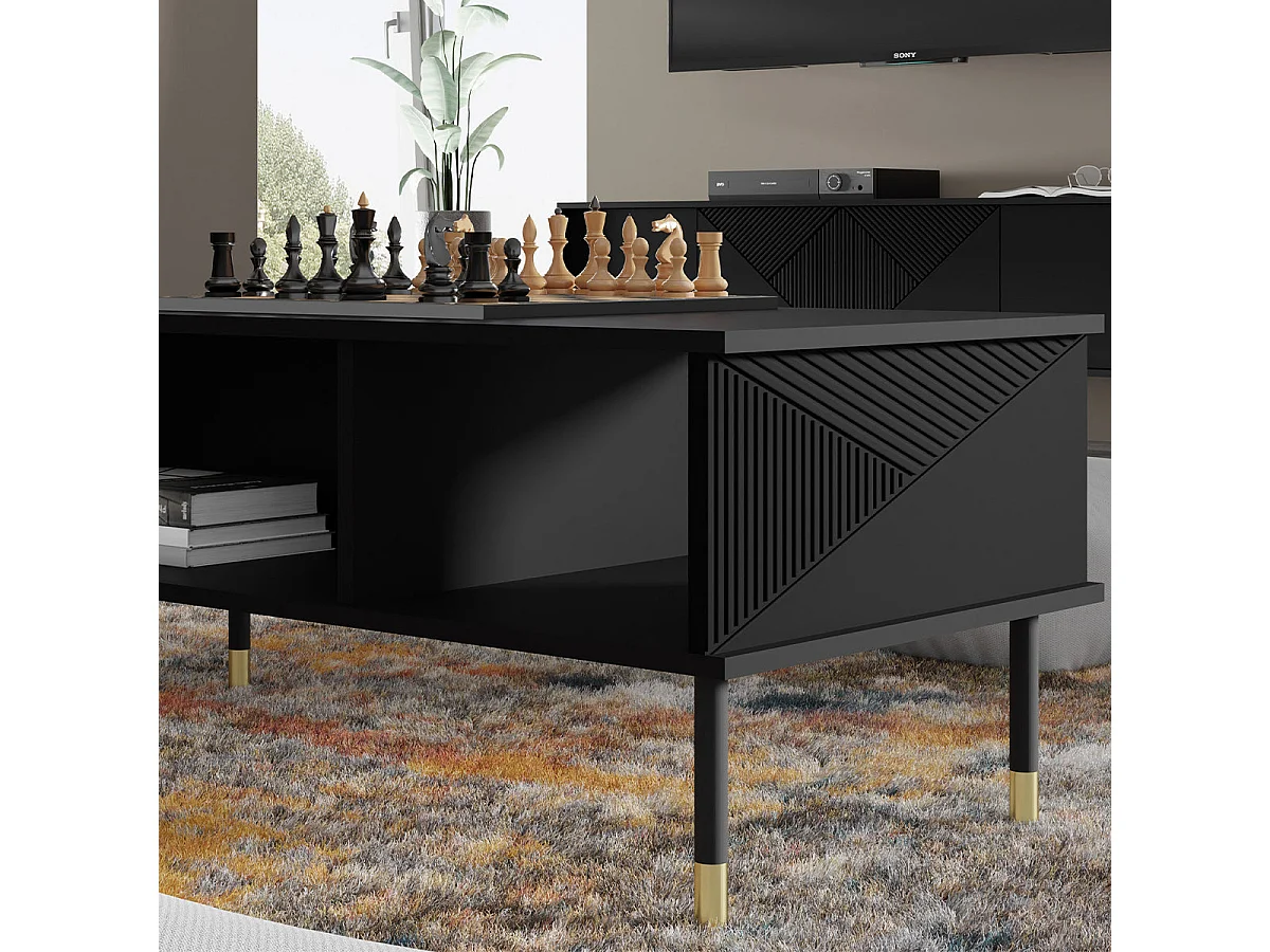 Tavolino da caffè Aglaé nero 45cm