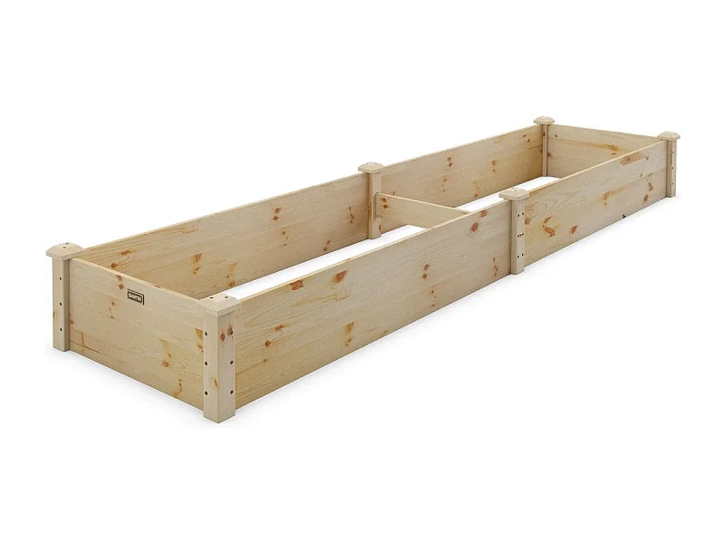 240x60x25CM Rechteckiger quadratischer Gemüsegarten aus Tannenholz Erhöhter Blumenkasten mit offener Basis für Obst und Gemüse