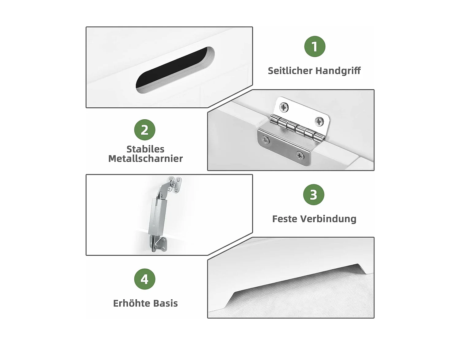 Wäscheschrank freistehend, Wäschetruhe Holz, Wäschesammler mit Deckel, Lagerschrank Badezimmer, Badezimmerschrank, Badschrank weiß