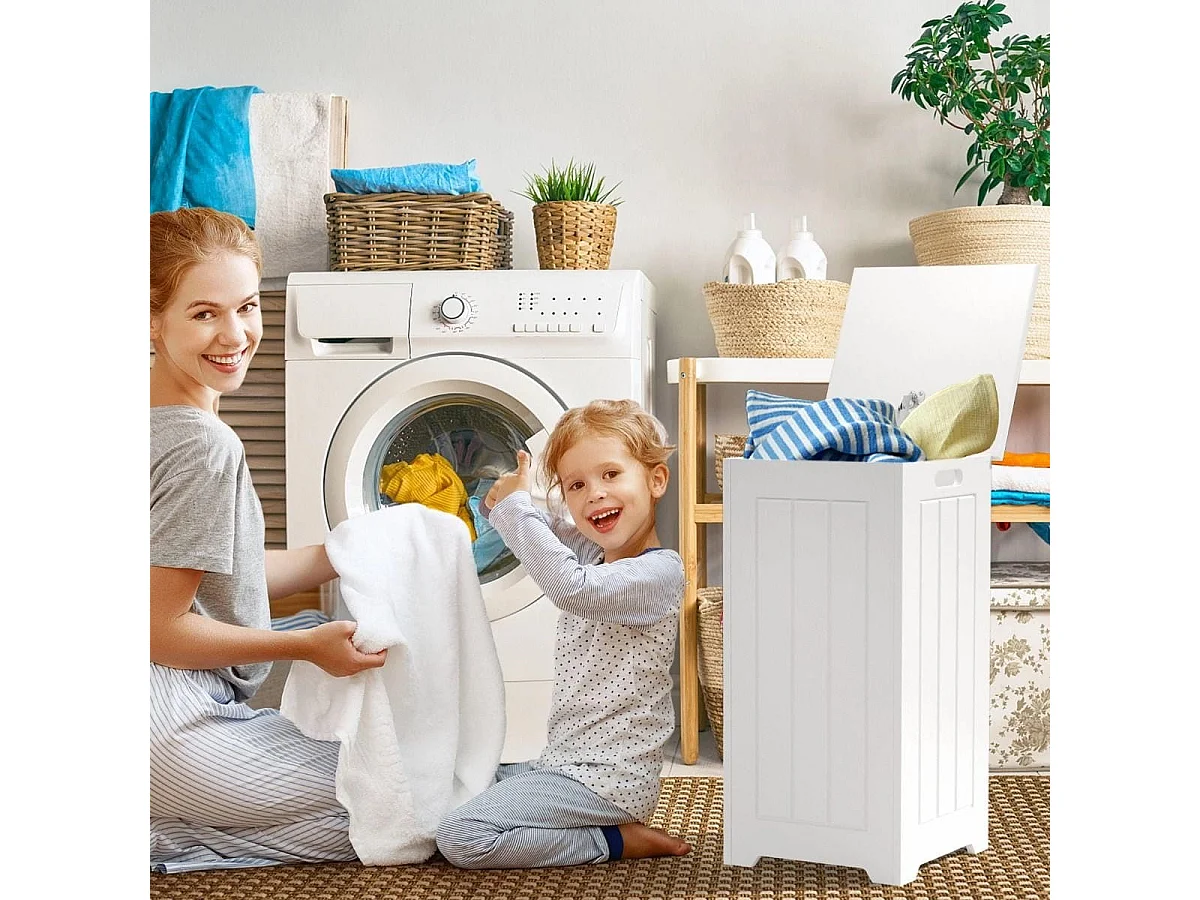 Badezimmerschrank mit Wäschekorb, 30 x 30 x 61 cm