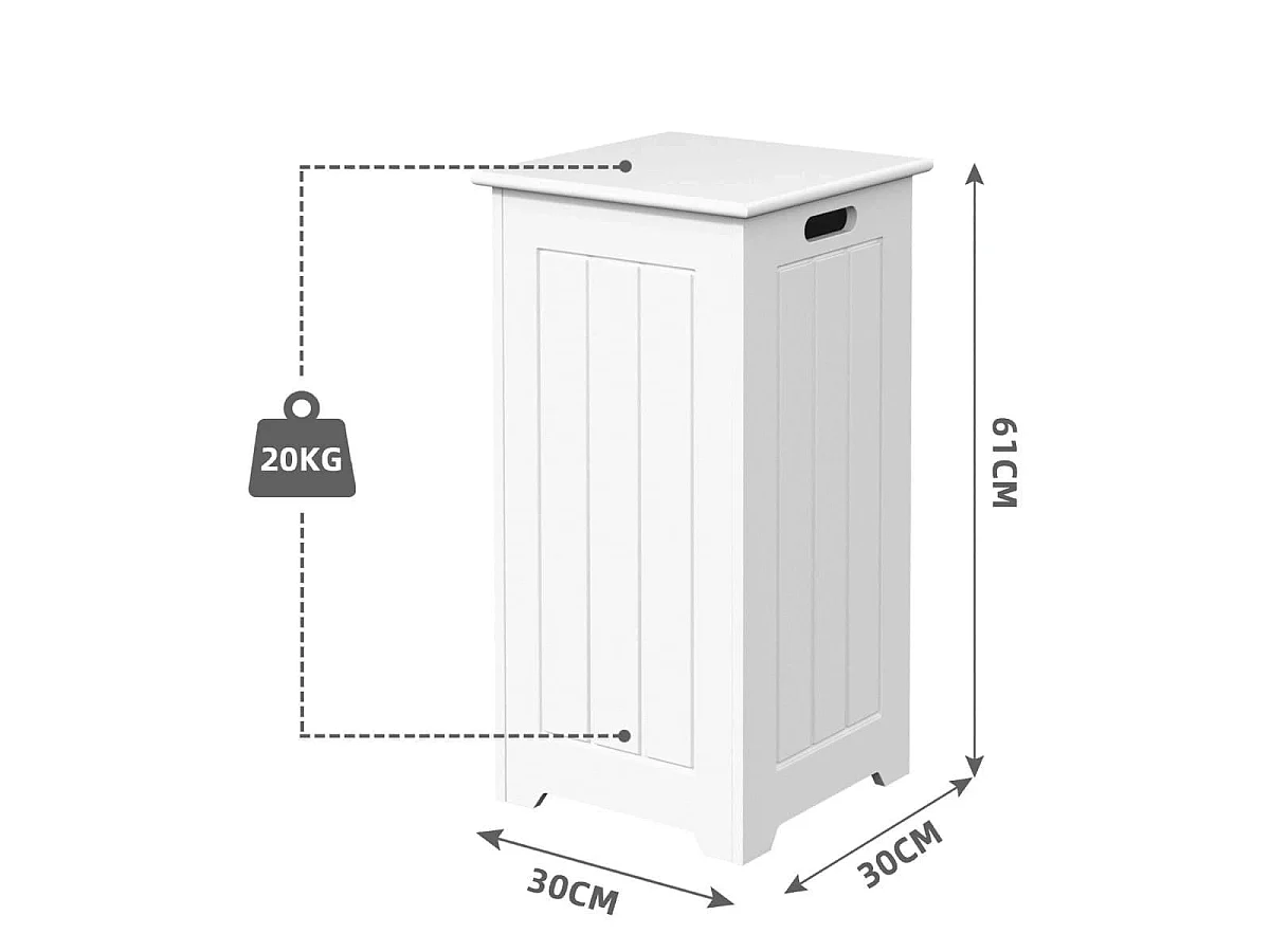 Badezimmerschrank mit Wäschekorb, 30 x 30 x 61 cm