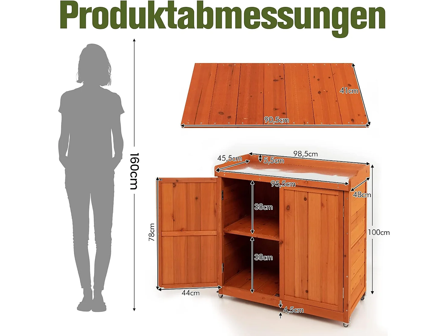 Gartenschrank auf Rollen