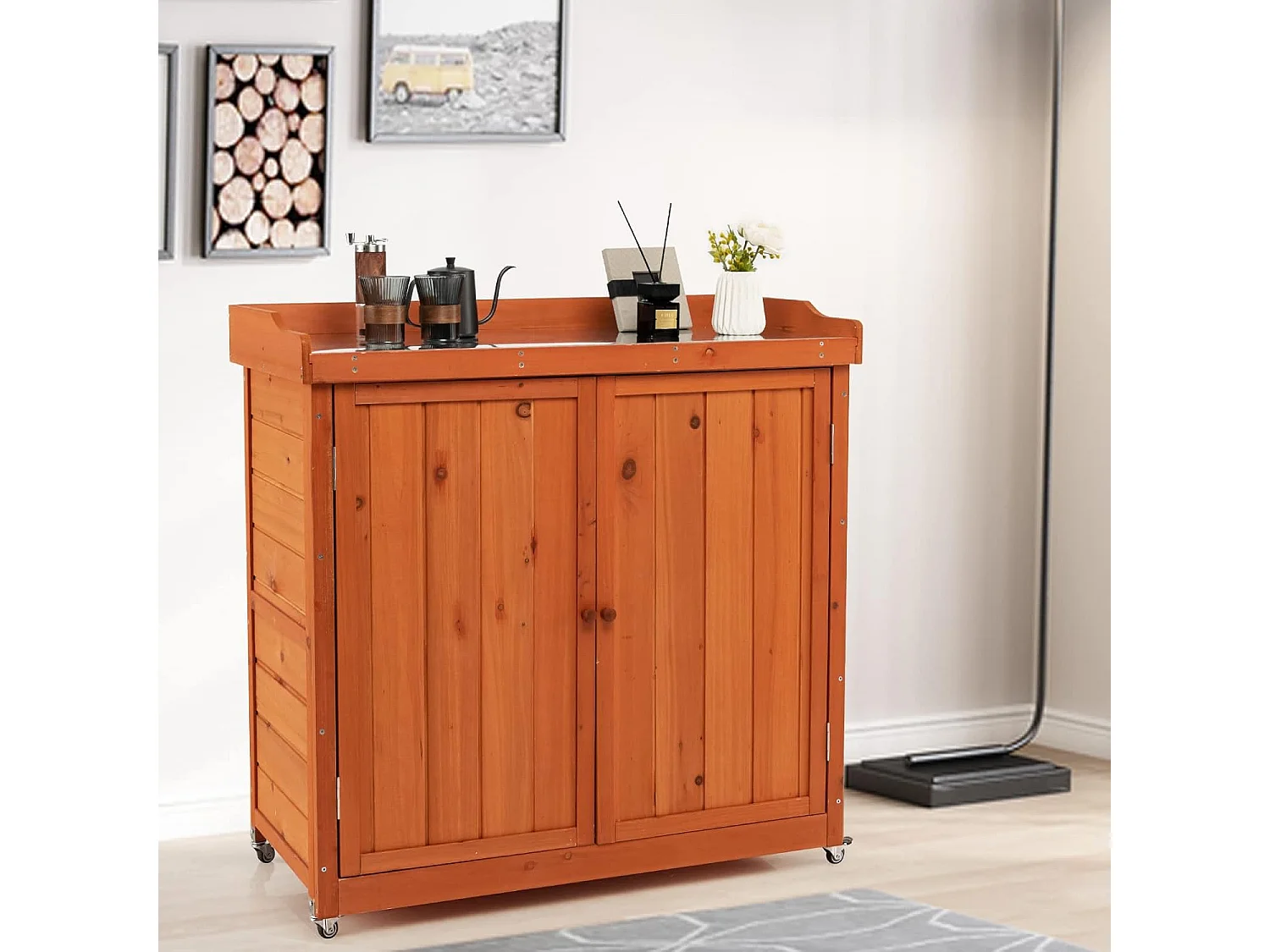 Gartenschrank auf Rollen